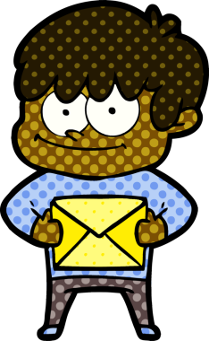 Bir insan tarafından çizilmiş mutlu çizgi film adamı.