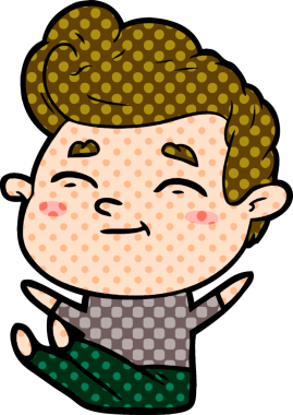 Bir insan tarafından çizilmiş mutlu çizgi film adamı.