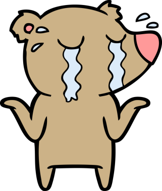 Bir insan tarafından çizilmiş ağlayan ayı.