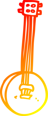 Bir insan tarafından çizilmiş eski bir banjonun sıcak çizgi çizimi