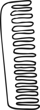 Bir insan tarafından çizilmiş siyah beyaz karikatür tarağı