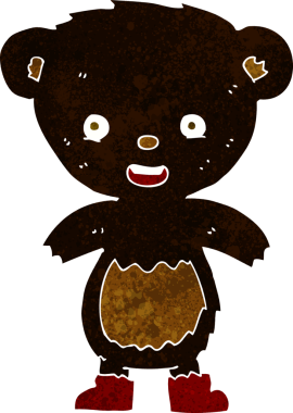 bir insan tarafından çizilmiş siyah ayı yavrusu.