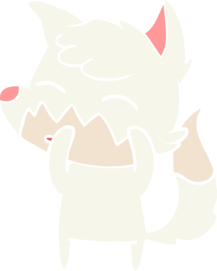 Bir insan tarafından çizilmiş düz renk çizgi film tilkisi