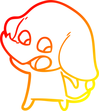 Bir insan tarafından çizilmiş şirin bir fil çizimi.