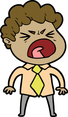 Bir insan tarafından çizilmiş öfkeli bir adam.