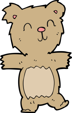 Bir insan tarafından çizilmiş sevimli oyuncak ayı.