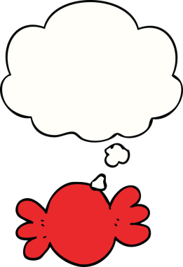 Bir insan tarafından çizilmiş düşünce baloncuklu şekerler.