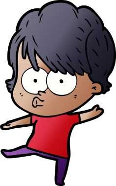 Bir insan tarafından çizilmiş karikatür kadın.