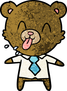 Bir insan tarafından çizilmiş kaba çizgi film ayı patronu.