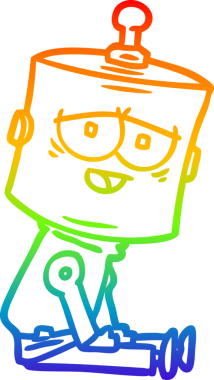 gökkuşağı gradyan çizgisi bir insan tarafından çizilmiş robot çizgi