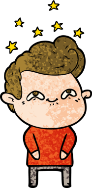 Bir insan tarafından çizilmiş heyecanlı bir çizgi film.