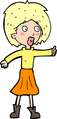 Bir insan tarafından çizilmiş karikatür kadın.