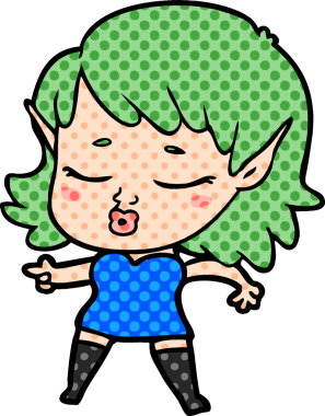 Bir insan tarafından çizilmiş güzel elf kızı.