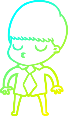 Bir çizgi film karakteri çizen soğuk gradyan bir çocuk bir insan tarafından çizilmiş.