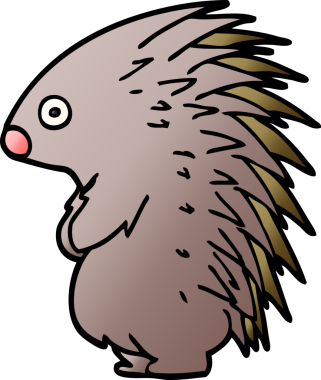 Bir insan tarafından çizilmiş çivili kirpi.