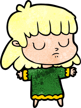 Bir insan tarafından çizilmiş ilgisiz bir kadın çizgi filmi.