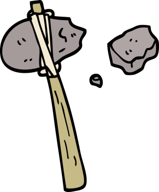 Bir insan tarafından çizilmiş el çizimi karikatür ilkel aracı