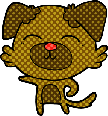 Bir insan tarafından çizilmiş çizgi film köpeği.