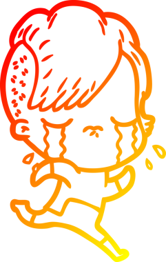 Bir insan tarafından çizilmiş uzay giysileri içinde ağlayan bir kız çizimi.