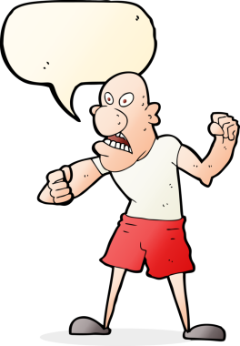 bir insan tarafından çizilmiş konuşma balonlu vahşi bir adam.