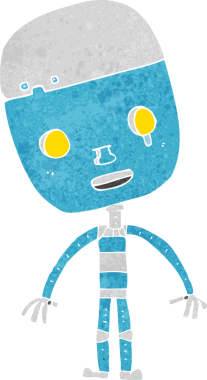 bir insan tarafından çizilmiş üzgün bir robot.