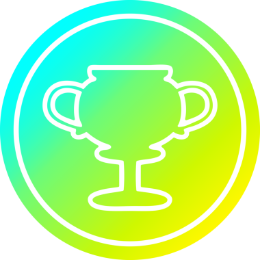 Kupa kupası dairesel simgesi, bir insan tarafından çizilmiş gradyan bitiş.