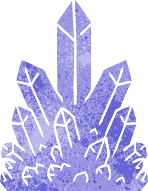 İnsan eliyle çizilmiş kristal taşların karalamaları.