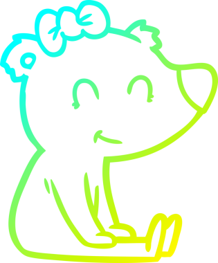 Oturan bir dişi ayının insan tarafından çizilmiş soğuk çizgi çizgisi.