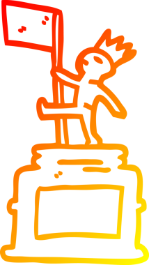 Bir insan tarafından çizilmiş bir karikatür heykeli.