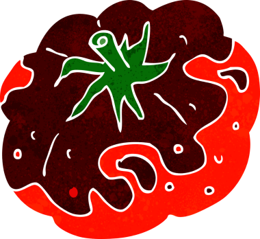 Bir insan tarafından çizilmiş domates çizgi filmi.