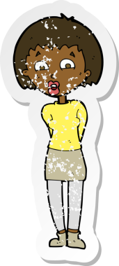 Bir insan tarafından çizilmiş bir karikatürün gerilimli çıkartması.