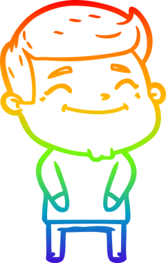 gökkuşağı gradyanı çizimi bir insan tarafından çizilmiş mutlu bir çizgi film adamı