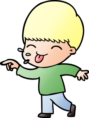 Bir insan tarafından çizilmiş mutlu çizgi film çocuğu.