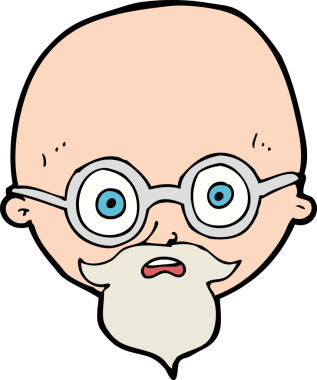 Bir insan tarafından çizilmiş sakallı bir karikatür.