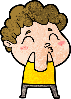 Çizgi film adamı somurtuyor Bir insan tarafından çizilmiş