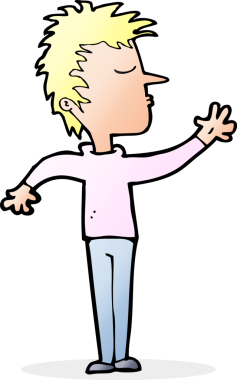 Bir insan tarafından çizilmiş, umursamaz bir çizgi film.