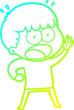 Bir insan tarafından çizilen bir karikatürün soğuk gradyan çizimi.