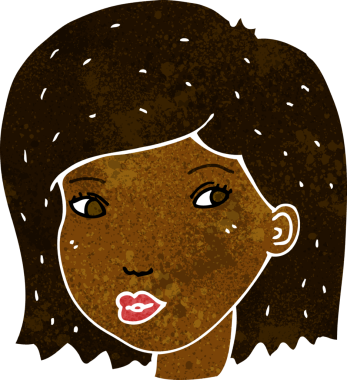 Bir insan tarafından çizilmiş bir kadın yüzü.