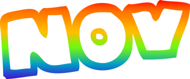 Bir insan tarafından çizilen Kasım ayının karikatür çiziminin çizimi