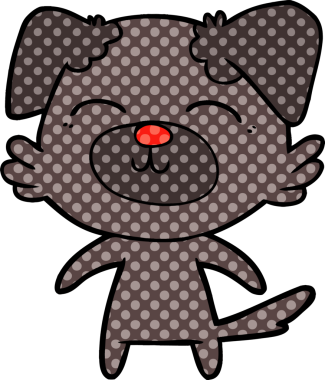 Bir insan tarafından çizilmiş çizgi film köpeği.