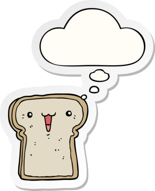 insan tarafından çizilmiş bir çıkartma olarak düşünce baloncuğu ile karikatür çizimi