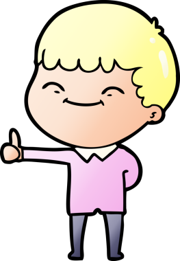 Bir insan tarafından çizilmiş mutlu çocuk çizgi filmi.