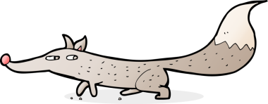 Bir insan tarafından çizilmiş küçük bir kurt.