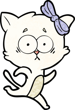 Bir insan tarafından çizilmiş çizgi film kedisi.