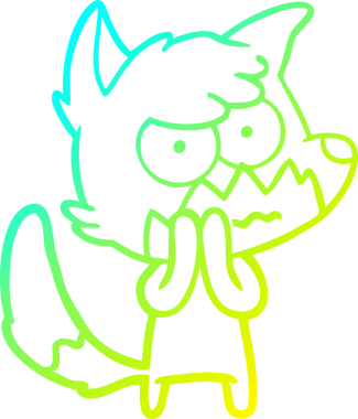 Bir insan tarafından çizilmiş bir çizgi filmin soğuk gradyan çizimi.