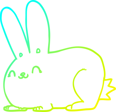 Bir insan tarafından çizilmiş bir çizgi film tavşanı çizimi