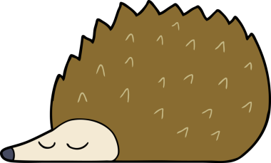 Bir insan tarafından çizilmiş kirpi çizgi filmi.