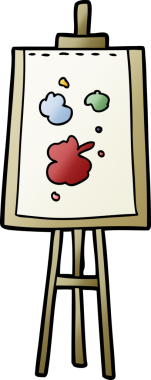 bir insan tarafından çizilmiş resim sehpası.