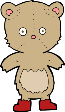 Bir insan tarafından çizilmiş oyuncak ayı.