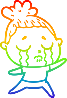 Bir insan tarafından çizilmiş ağlayan bir karikatür çizimi.